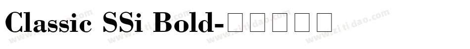 Classic SSi Bold字体转换